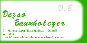 dezso baumholczer business card
